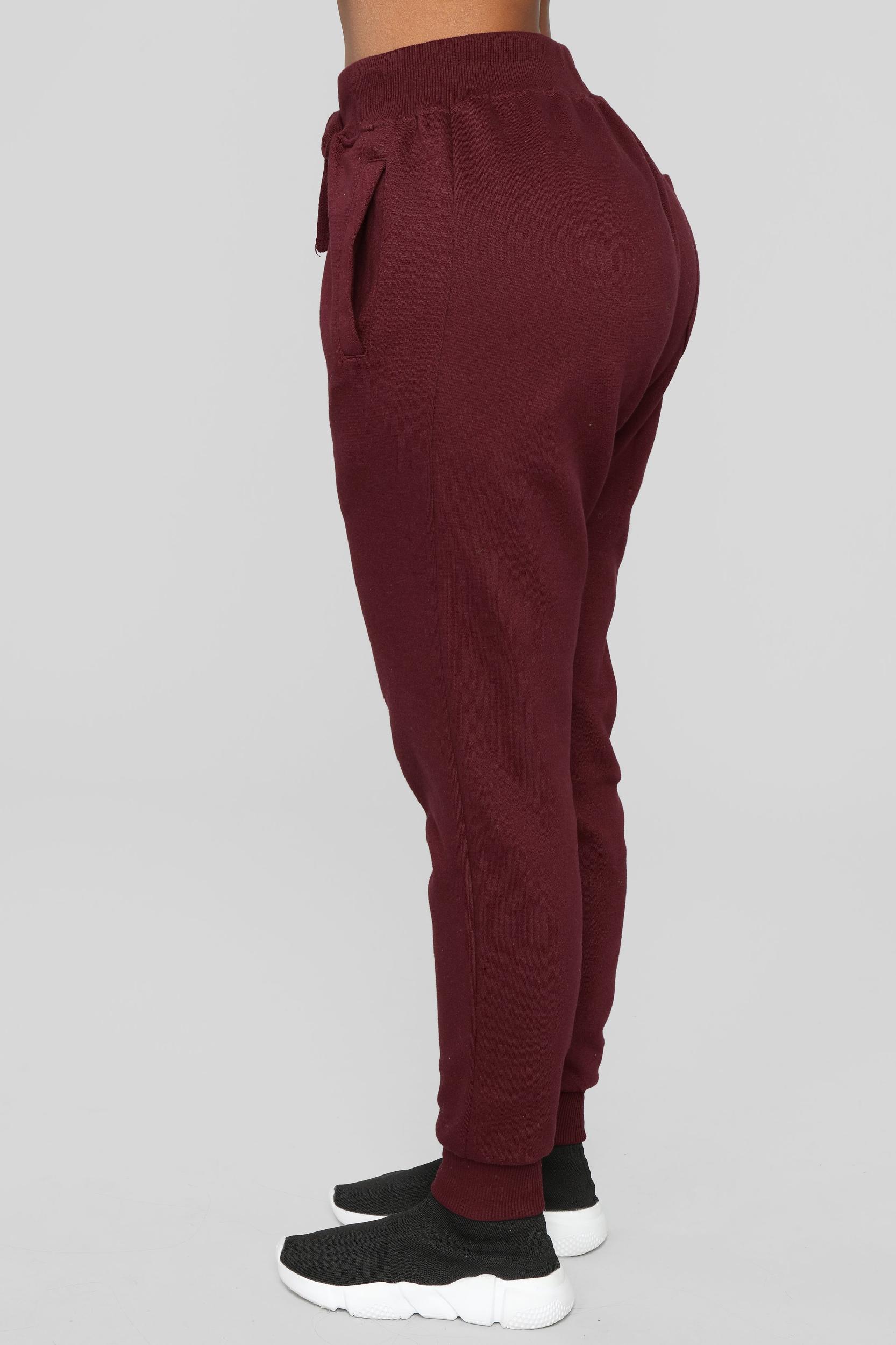 Stole Your Boyfriend's Oversized Jogger - Burgundy Product Image