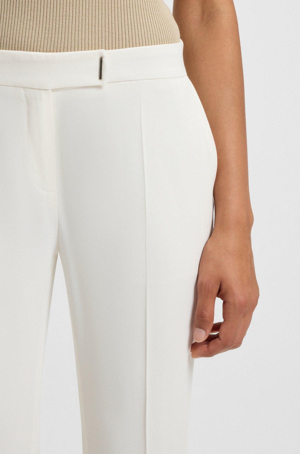 BOSS - Slim-fit trousers with slit hems - White Product Image