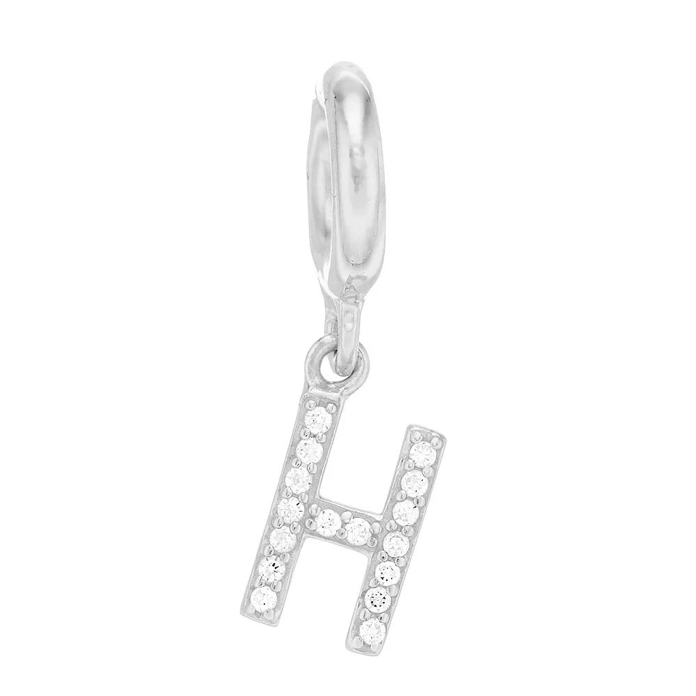 SIRI USA by TJM Sterling Silver Cubic Zirconia Initial Charm, Women's Product Image