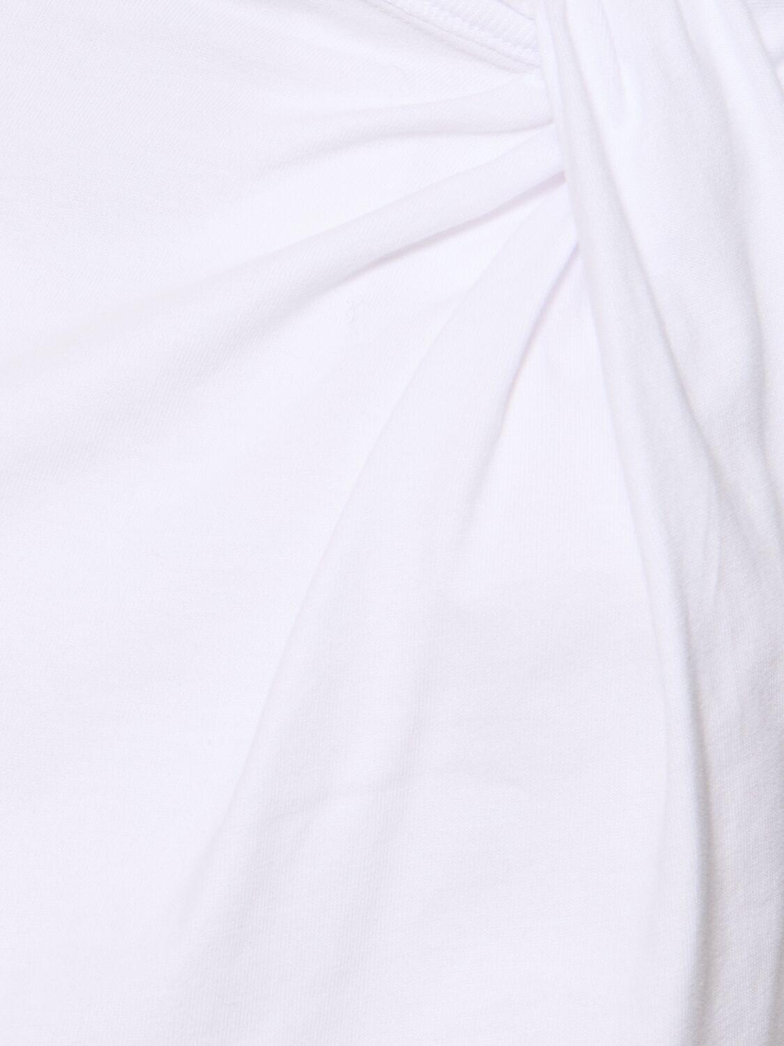 ISABEL MARANT Cap Sleeves Knot-detail Cotton Top In White Product Image