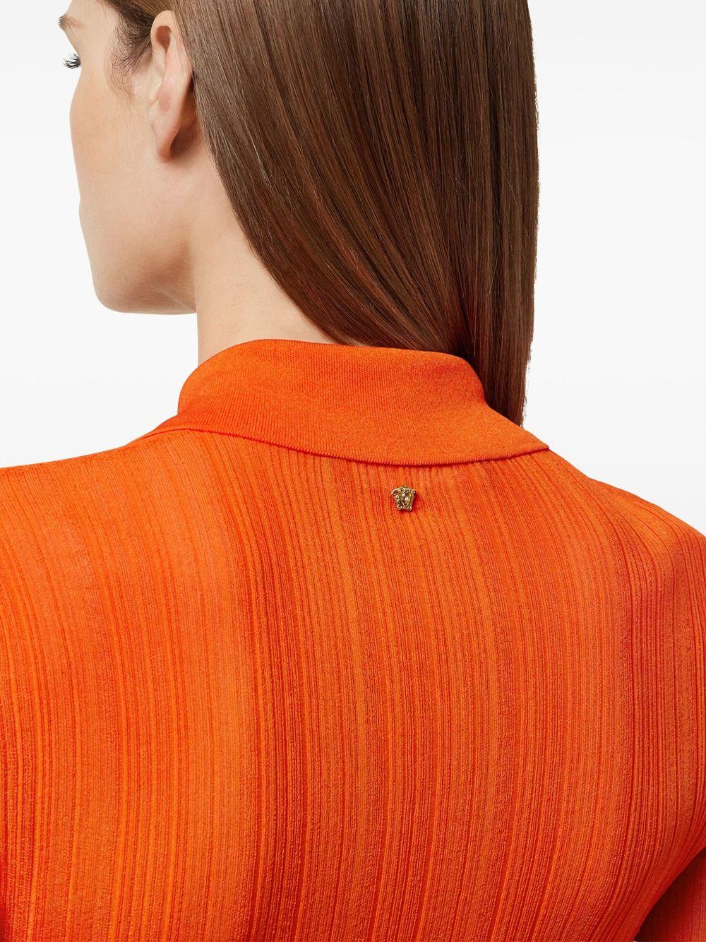 ribbed-knit polo shirt Product Image