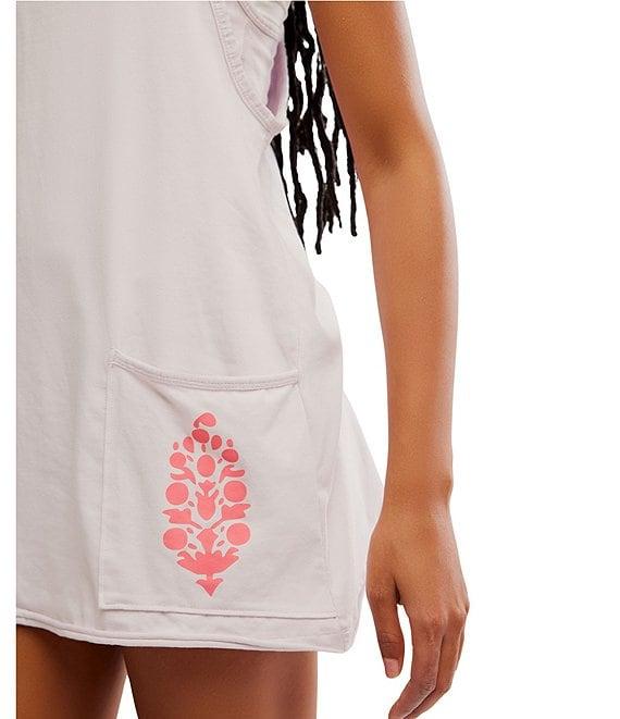 FP Movement Hot Shot Mini Logo V-Neck Sleeveless Patch Pocket Mini Dress Product Image