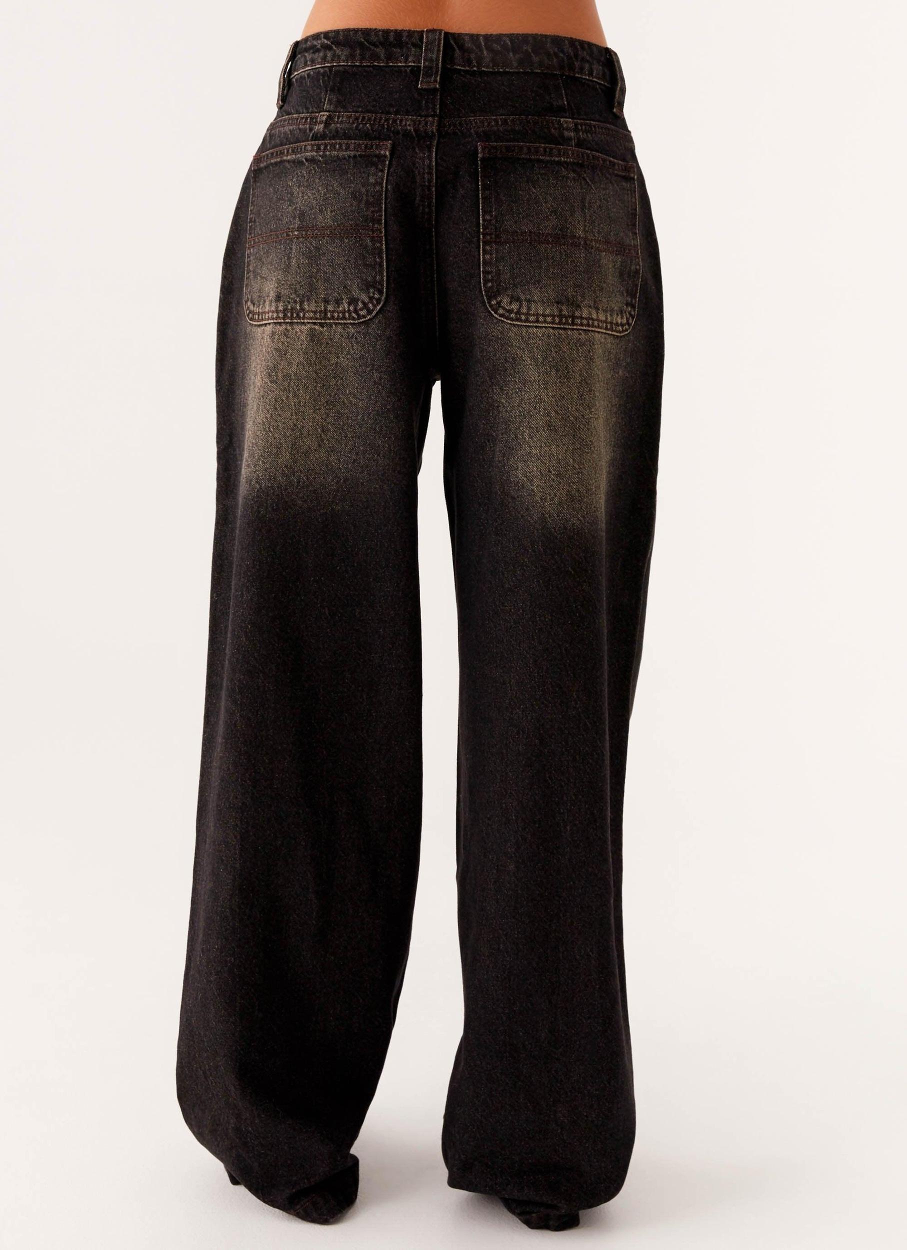 Pera Baggy Denim Jeans - Brown Wash Product Image