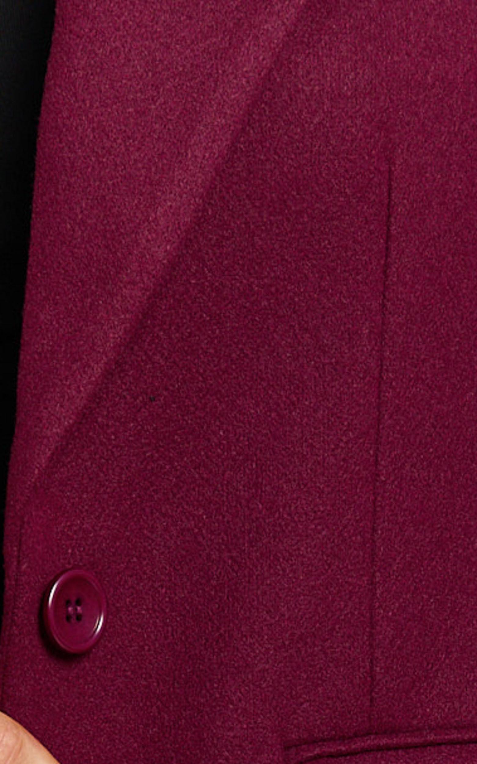 Michaela Coat - Oversized Lapel Single Button Coat in Wine Product Image