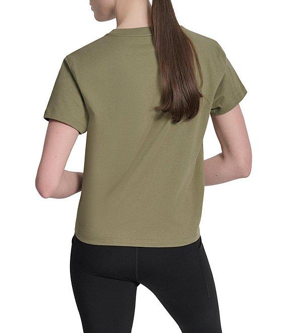 DKNY by Donna Karan Crew Neck Short Sleeve Knot Front Tee Shirt Product Image