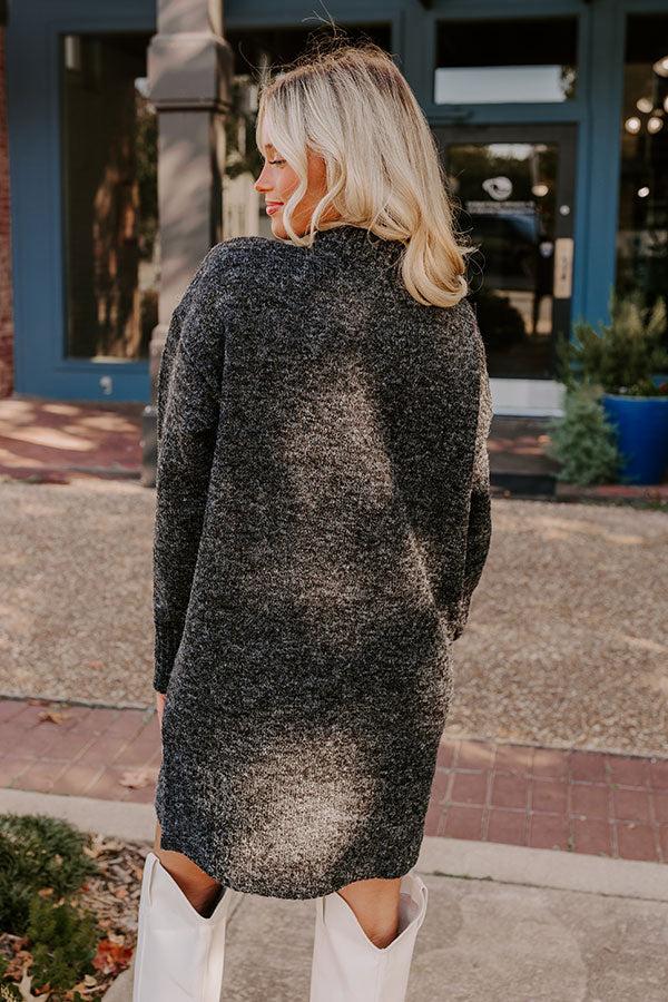 Oh So Cozy Knit Sweater Dress in Black Product Image