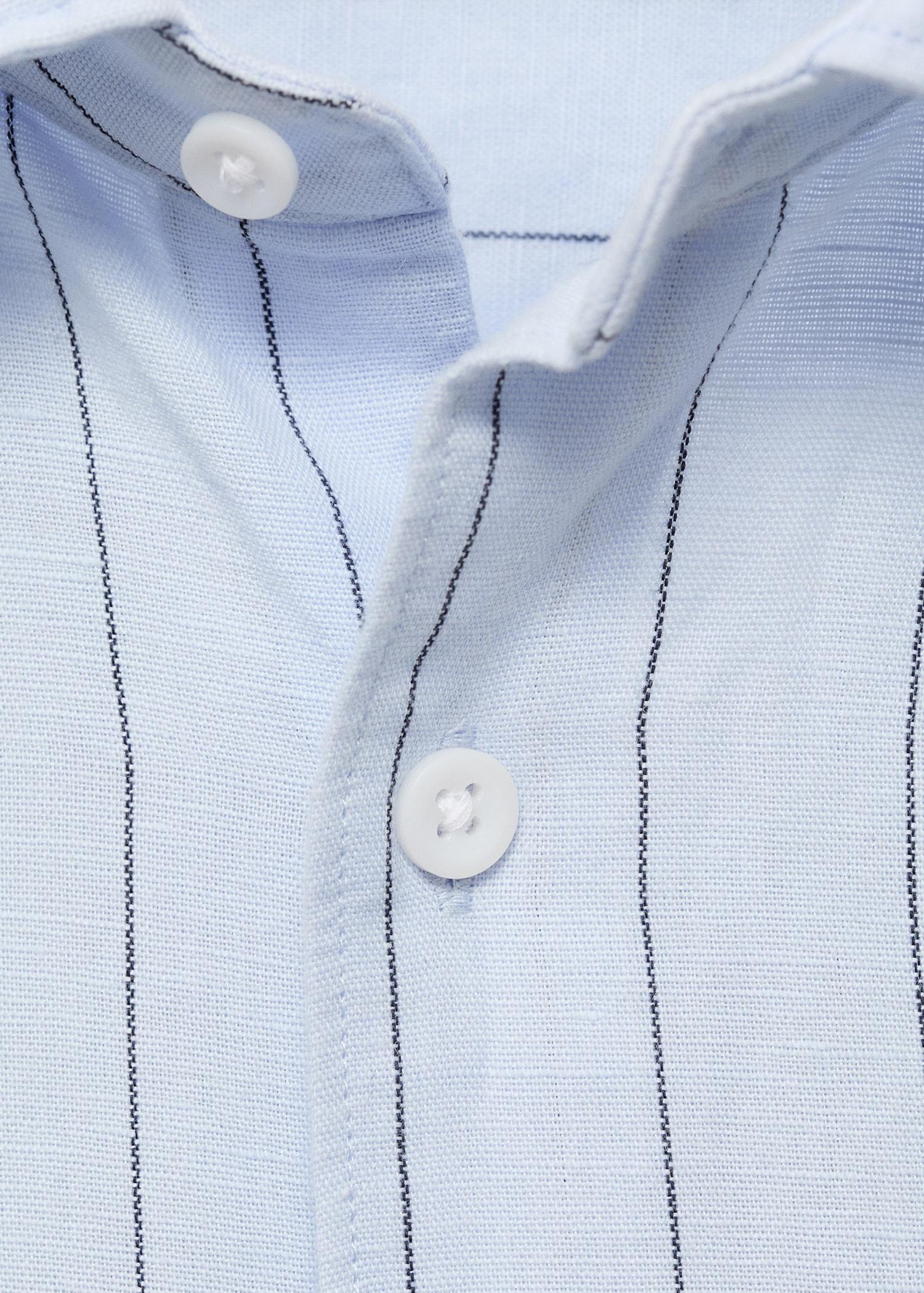 Linen pinstripe shirt - Men | MANGO USA Product Image