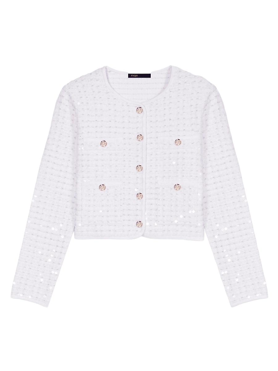 Womens Sequin Knit Cardigan Product Image