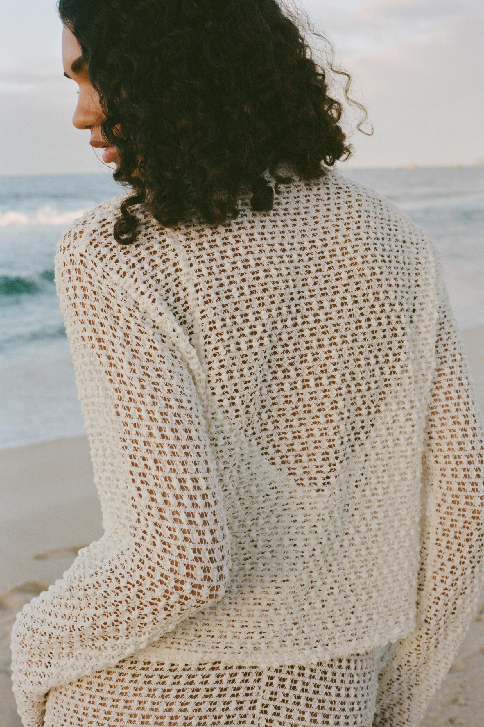 CROCHET LONG SLEEVE TOP Product Image