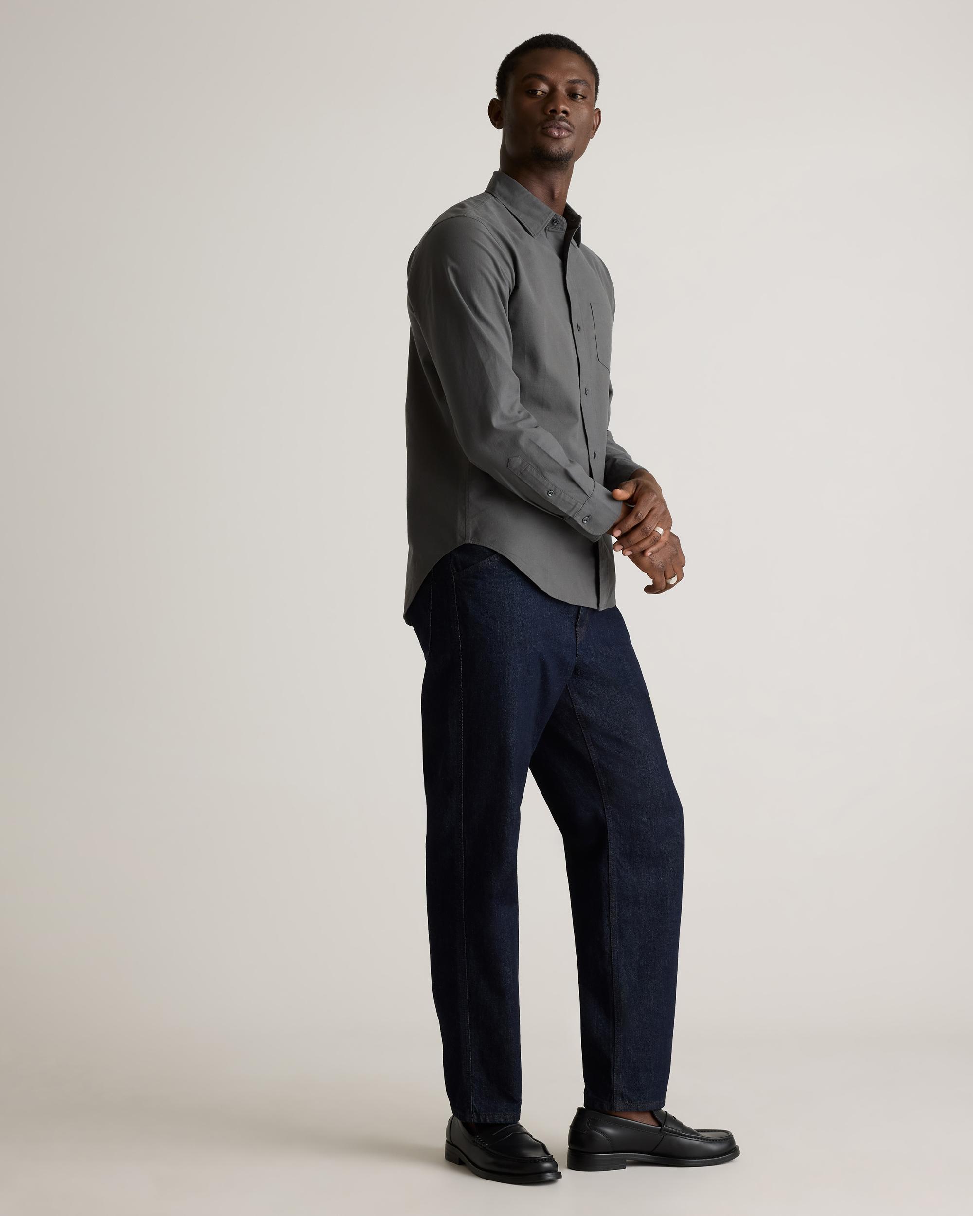 Quince | Men's Stretch Textured Twill Shirt Organic Cotton Product Image