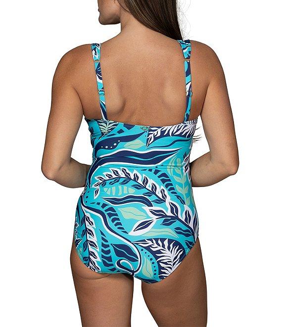 Jantzen Garden V-Neck Tummy Control Surplice One Piece Swimsuit Product Image