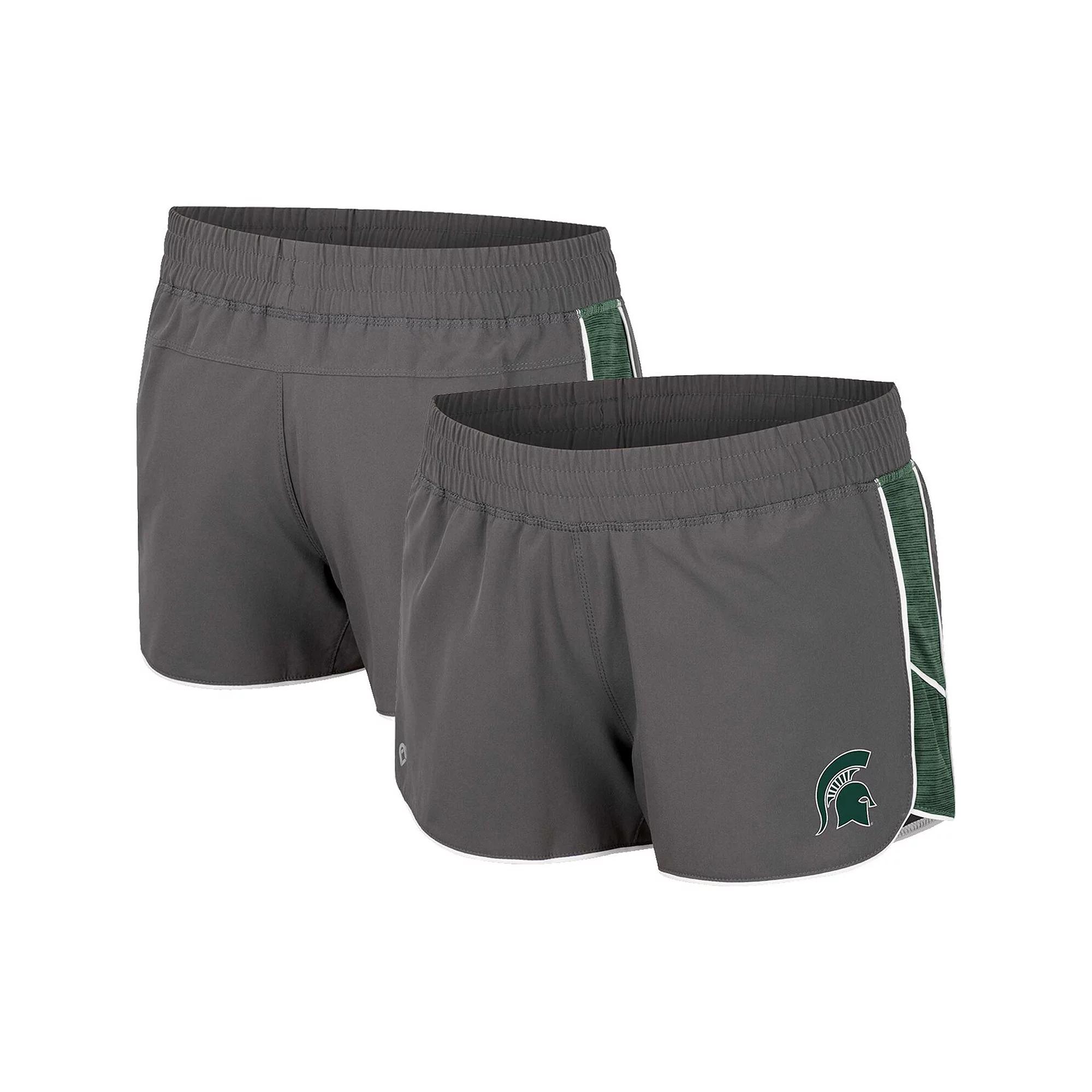 Women's Colosseum Gray Michigan State Spartans Pull The Switch Running Shorts, Size: Small, Grey Product Image