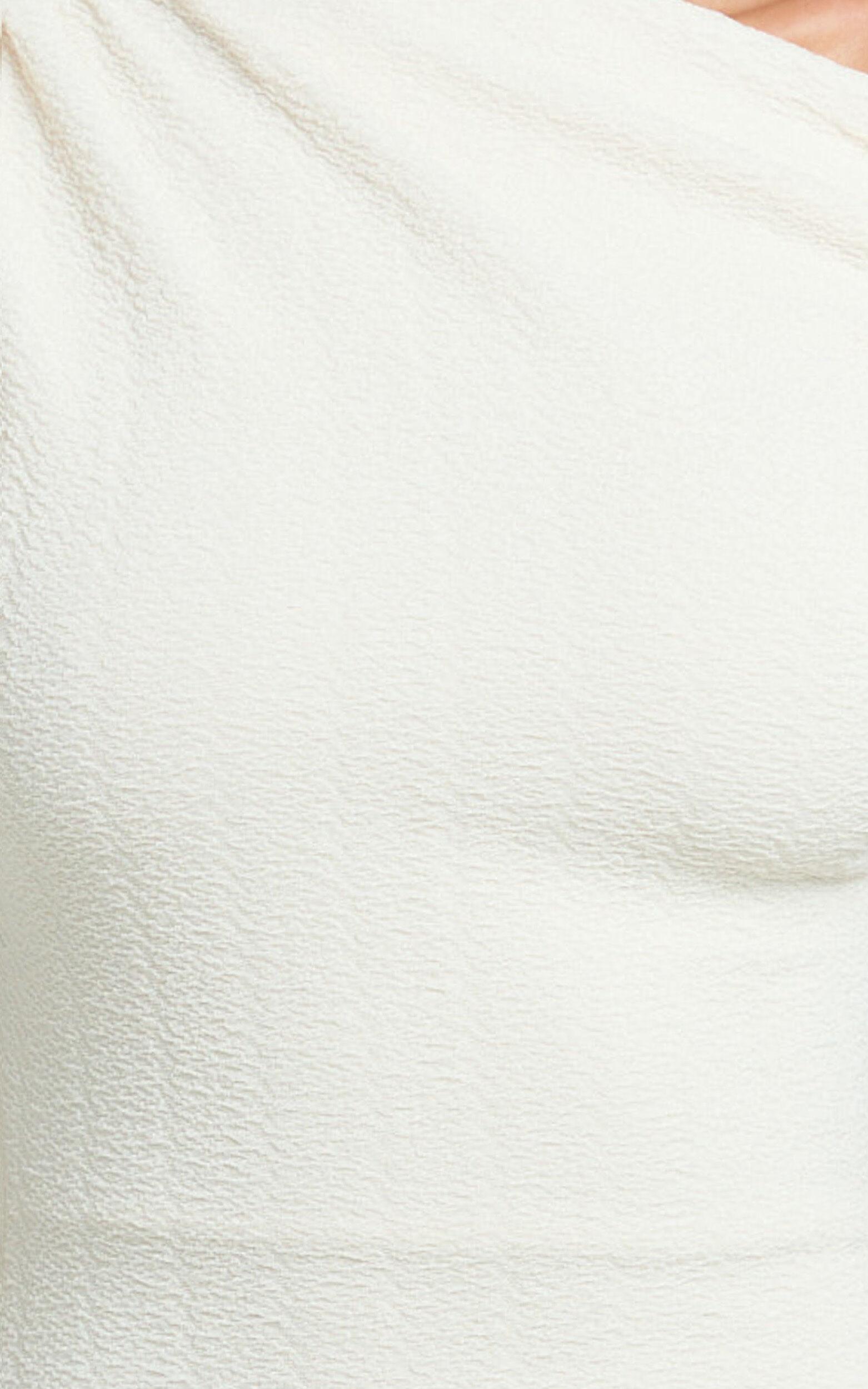 Clementine Maxi Dress - Tip Shoulder Ruched Bodycon Dress in Cream Product Image