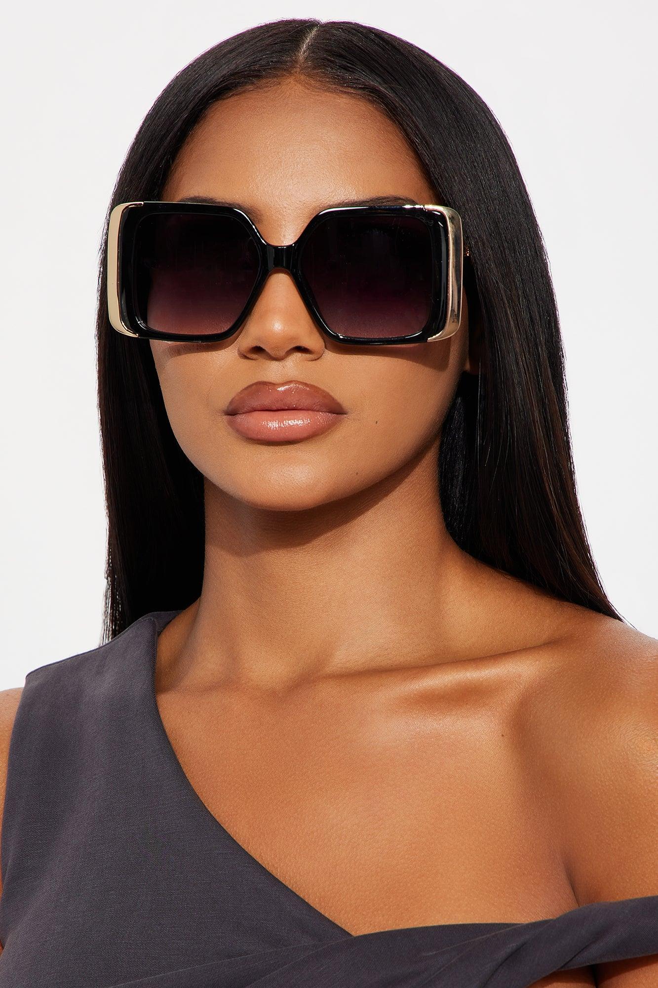 Linear Links Square Sunglasses - Black Female Product Image