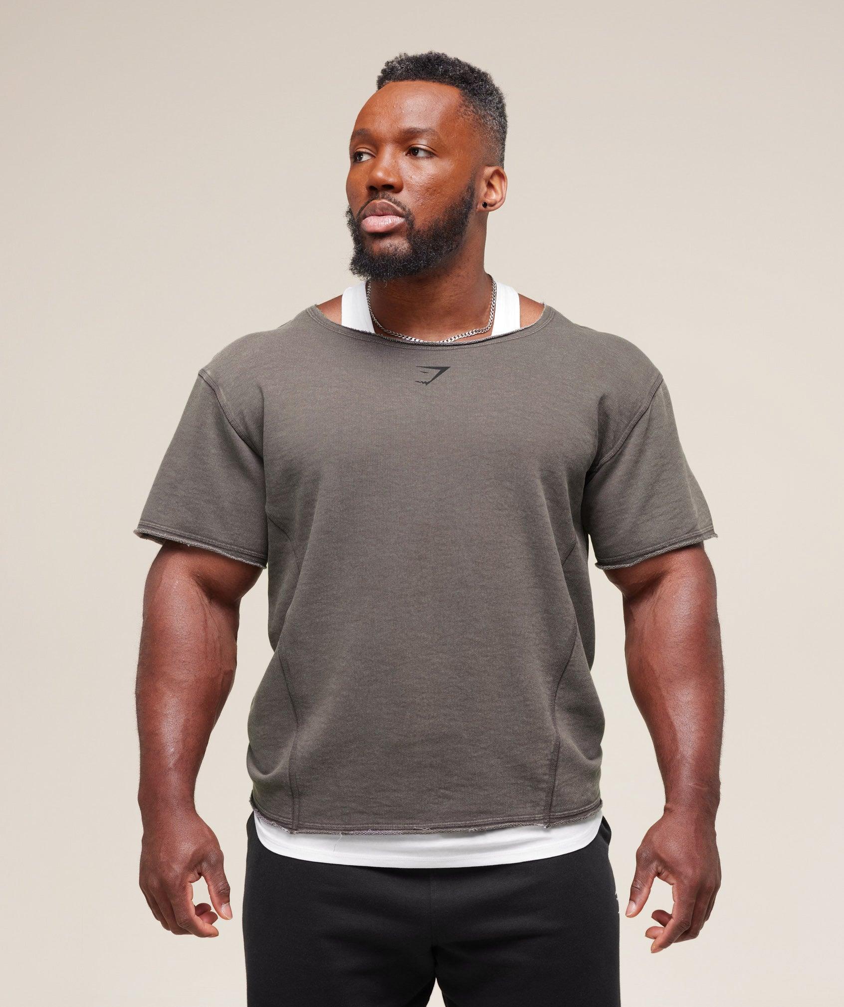 Gymshark Heritage Washed Rag Top - Onyx Grey Male Product Image