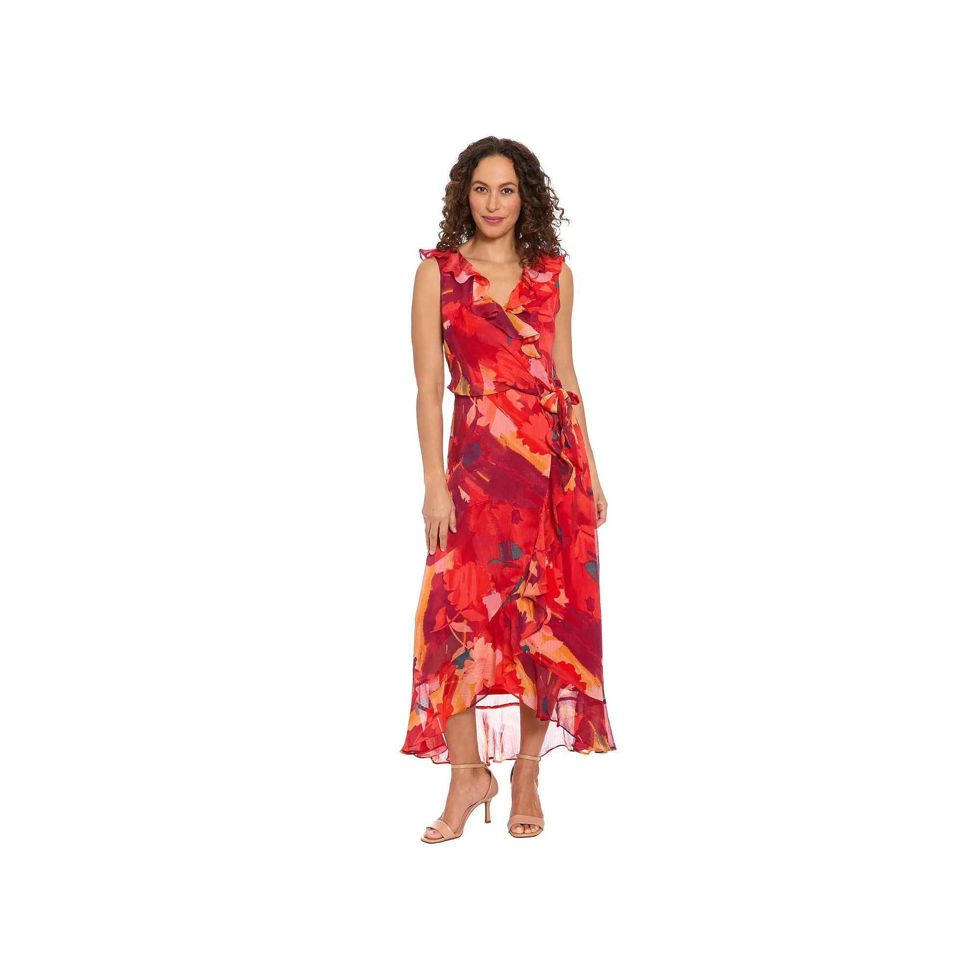 Women's London Times Ruffled Chiffon Maxi Dress,  Product Image