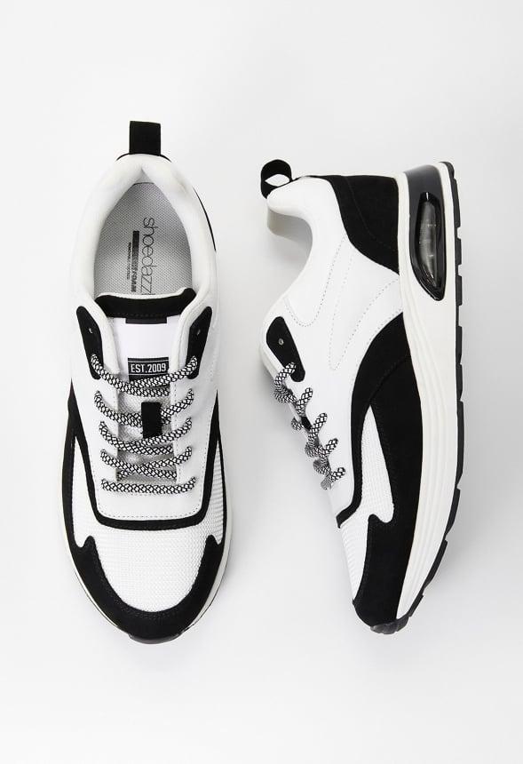 JustFab Margaux Platform Loafer Pump Womens Black/ White Size 8.5 Product Image