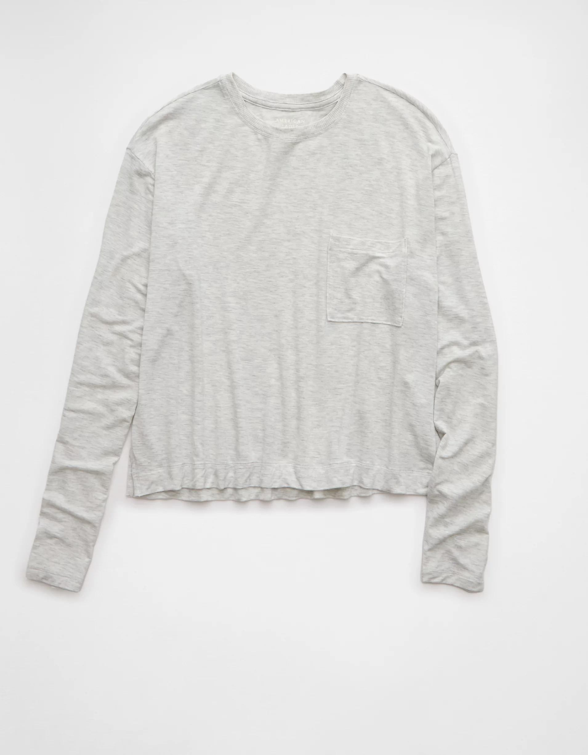 AE Soft & Sexy Long-Sleeve Pocket T-Shirt Product Image