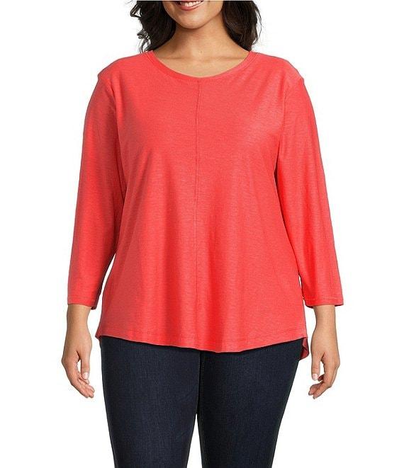 Westbound Plus Size 3/4 Sleeve Knit Crew Neck Top Product Image