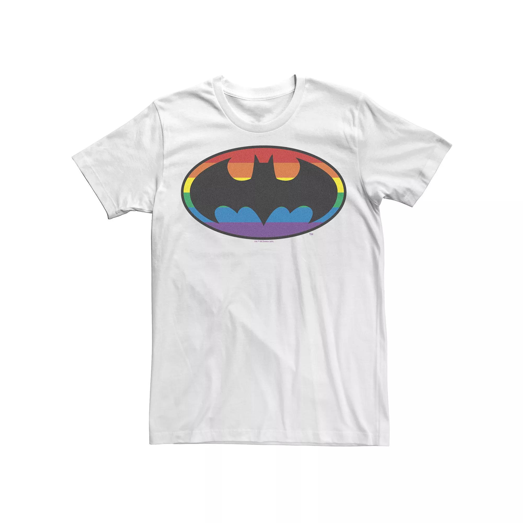 Men's Batman Rainbow Striped Logo Tee,  Product Image
