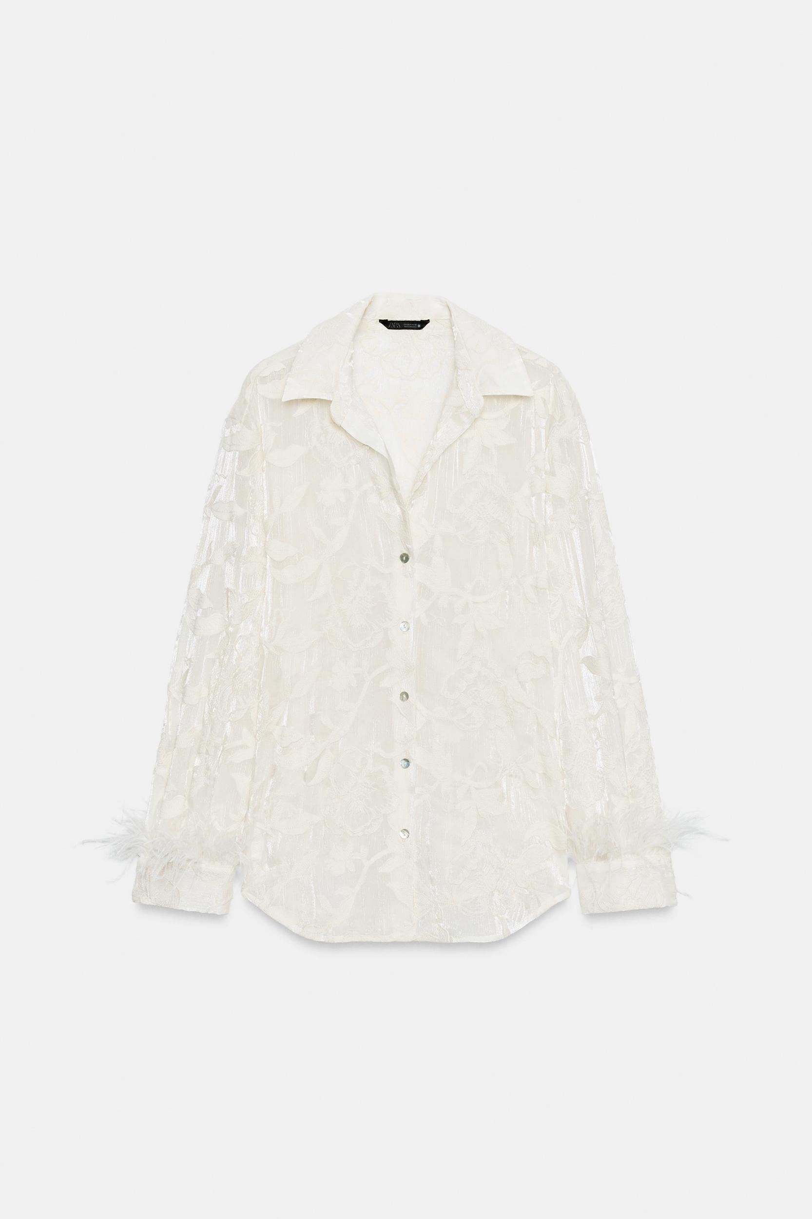 FEATHER EMBROIDERED SHIRT Product Image