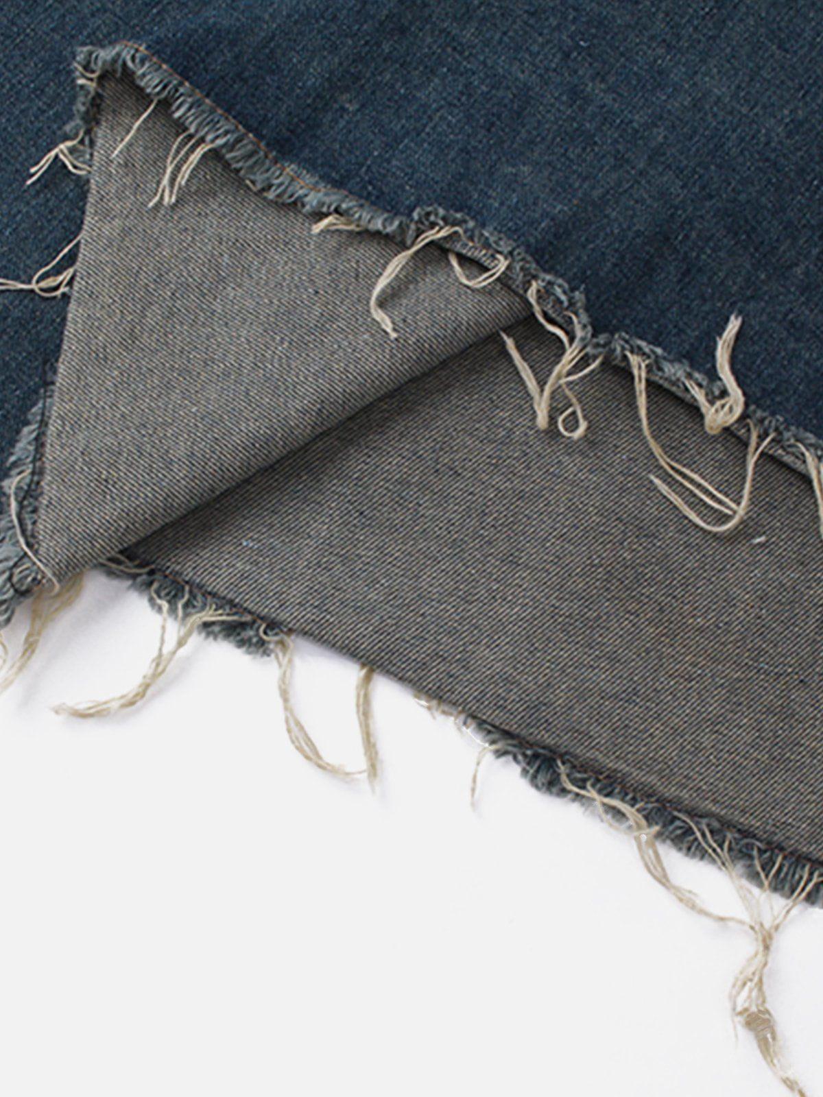 Aelfric Eden Slit Washed Denim Skirt Female Product Image