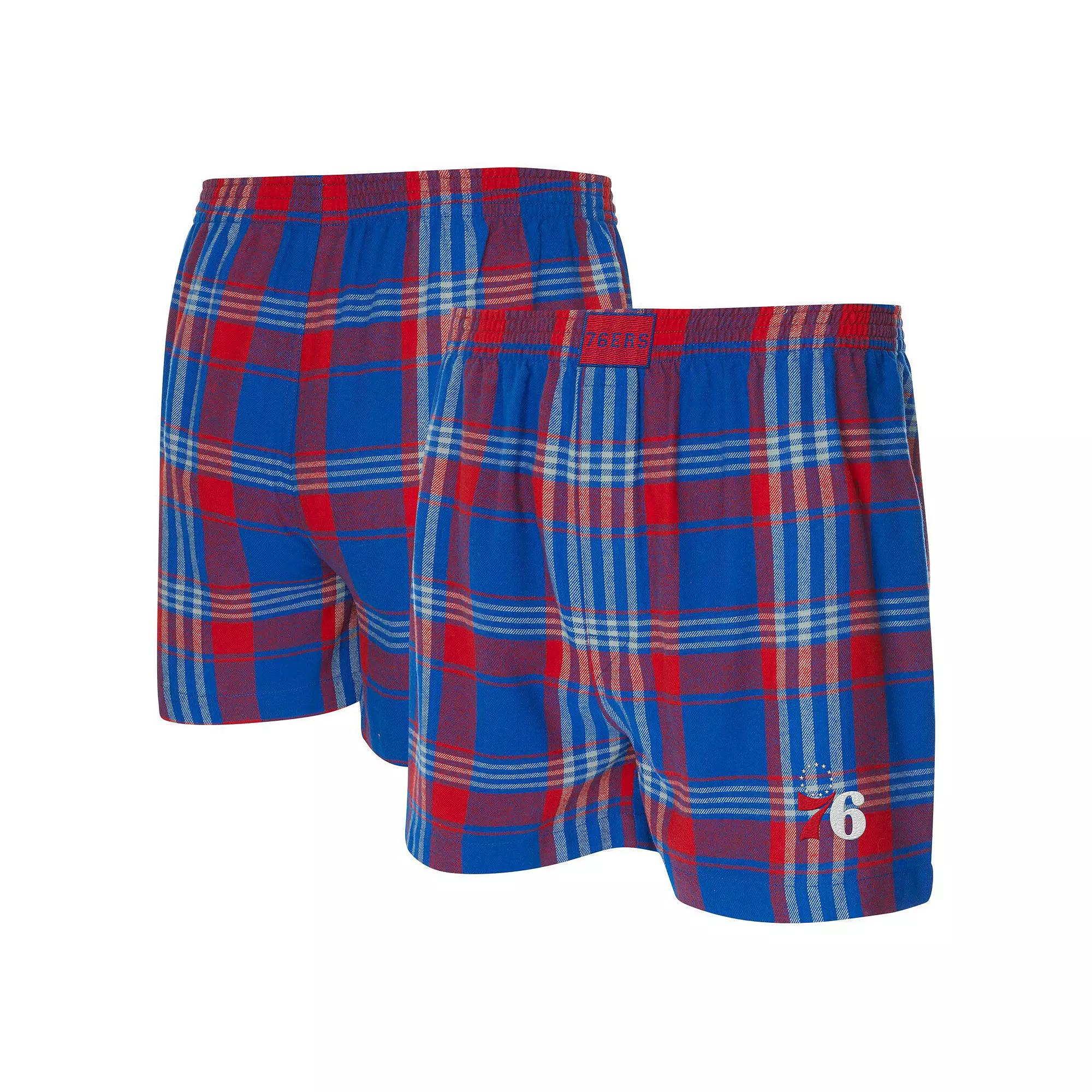Men's Concepts Sport Royal Philadelphia 76ers Region Flannel Boxer Short, Size: 2XL, 76r Blue Product Image