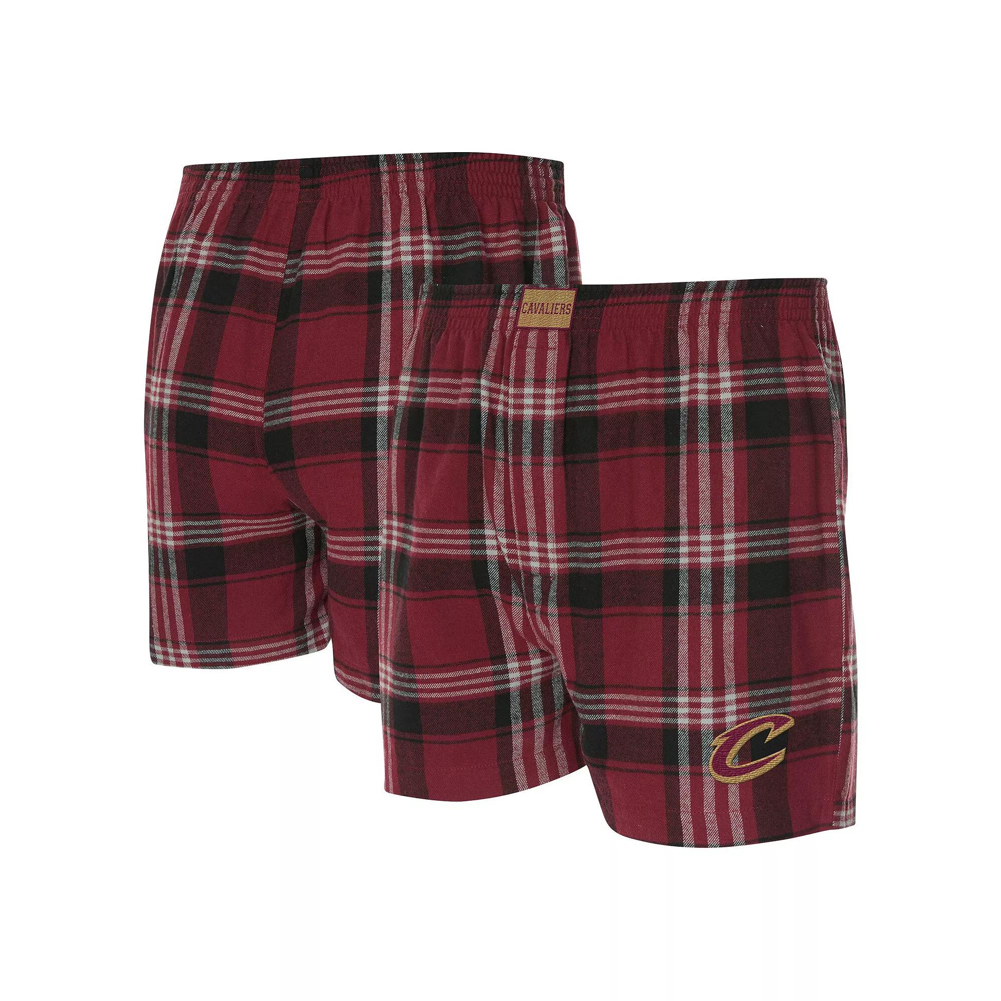 Men's Concepts Sport Wine Cleveland Cavaliers Region Flannel Boxer Short, Size: XL, Team Product Image