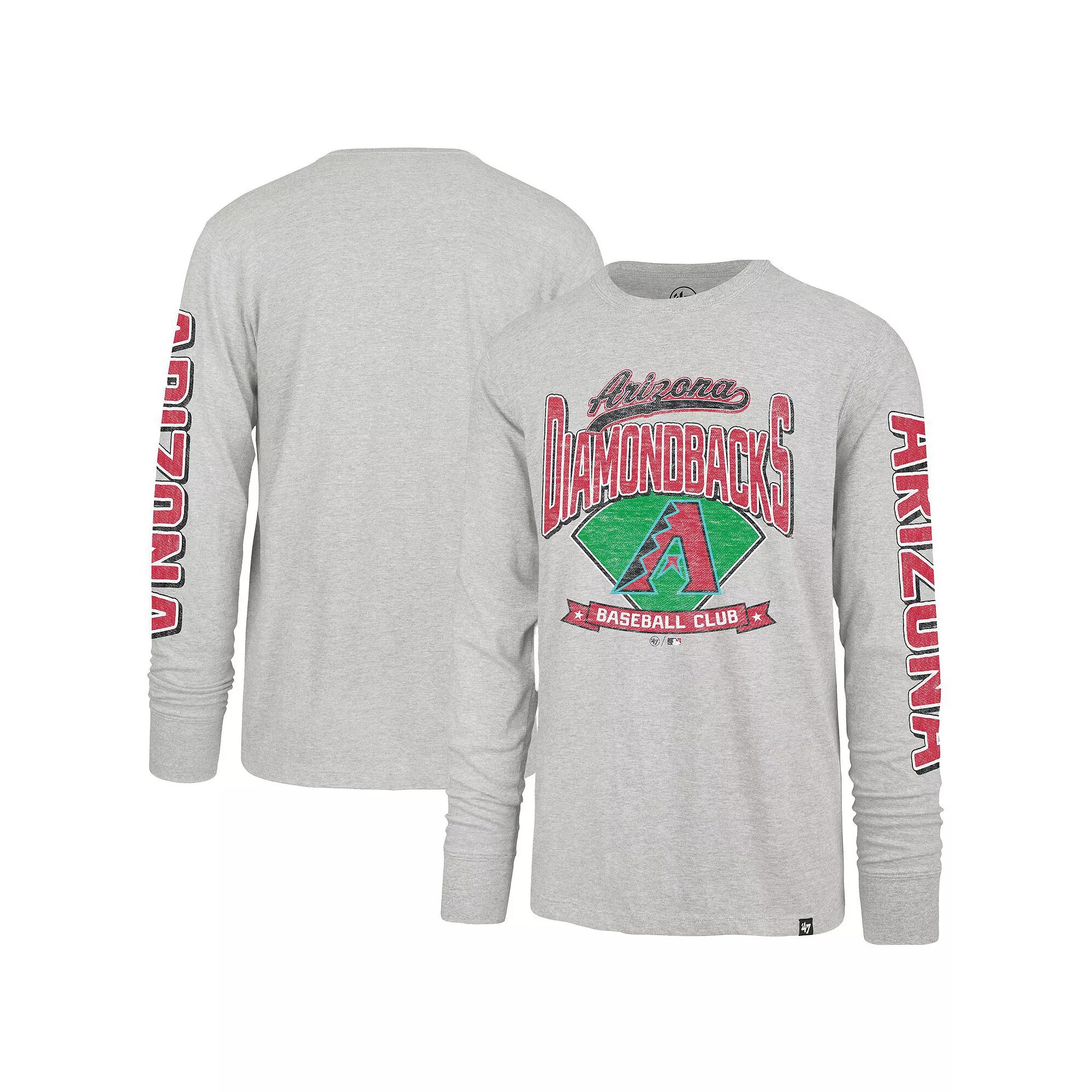 Men's '47 Gray Arizona Diamondbacks Fair Ball Franklin Long Sleeve T-Shirt,  Product Image