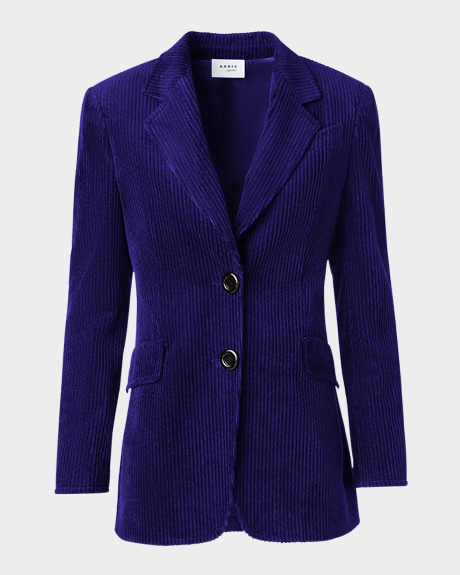 Washed Viscose Corduroy Boyfriend Blazer Product Image