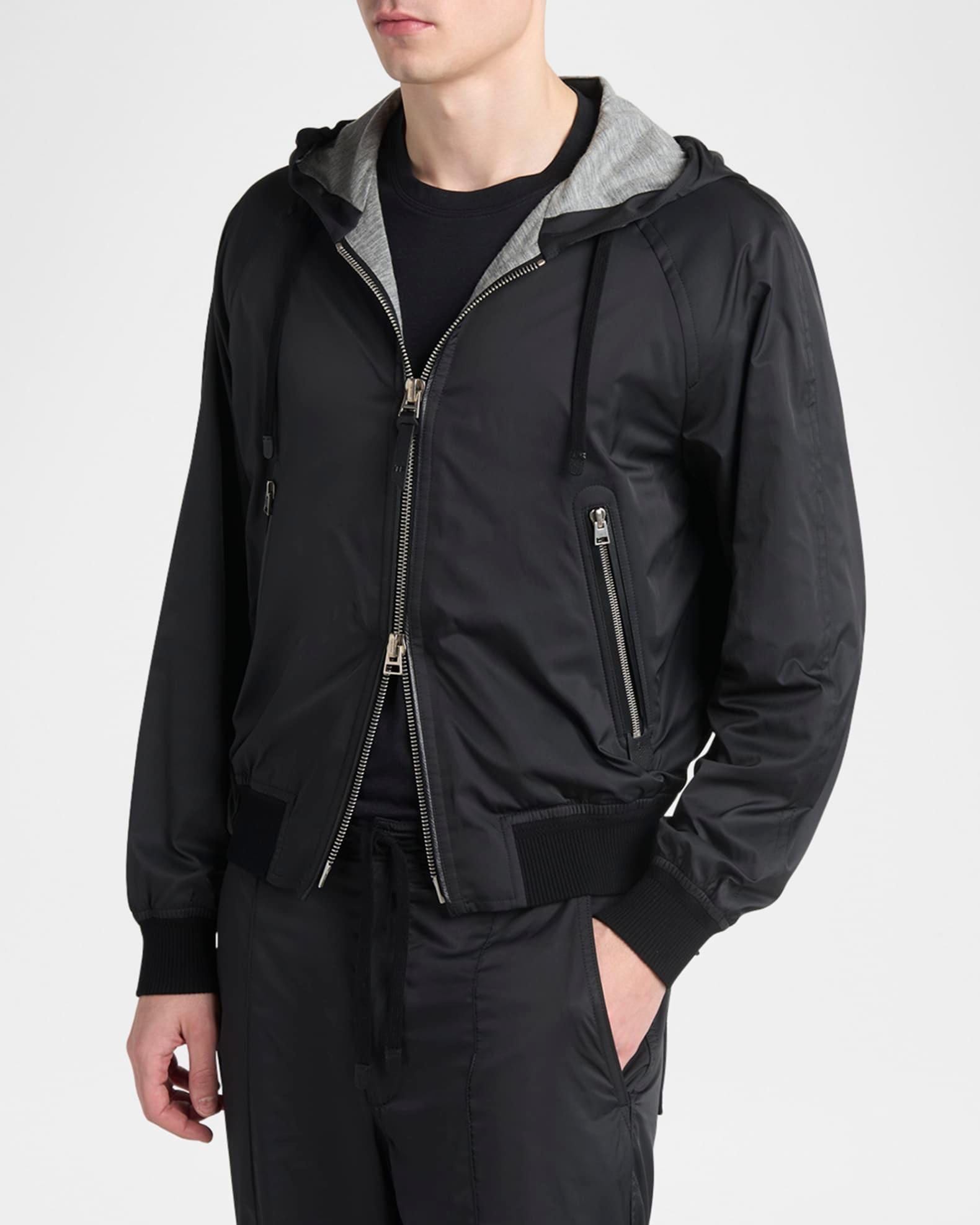 Men's Technical Poplin Jersey-Lined Full-Zip Hoodie Product Image
