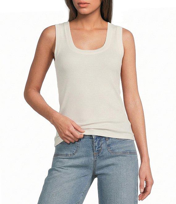 A Loves A Ribbed Knit Scoop Neck Sleeveless Tank Product Image
