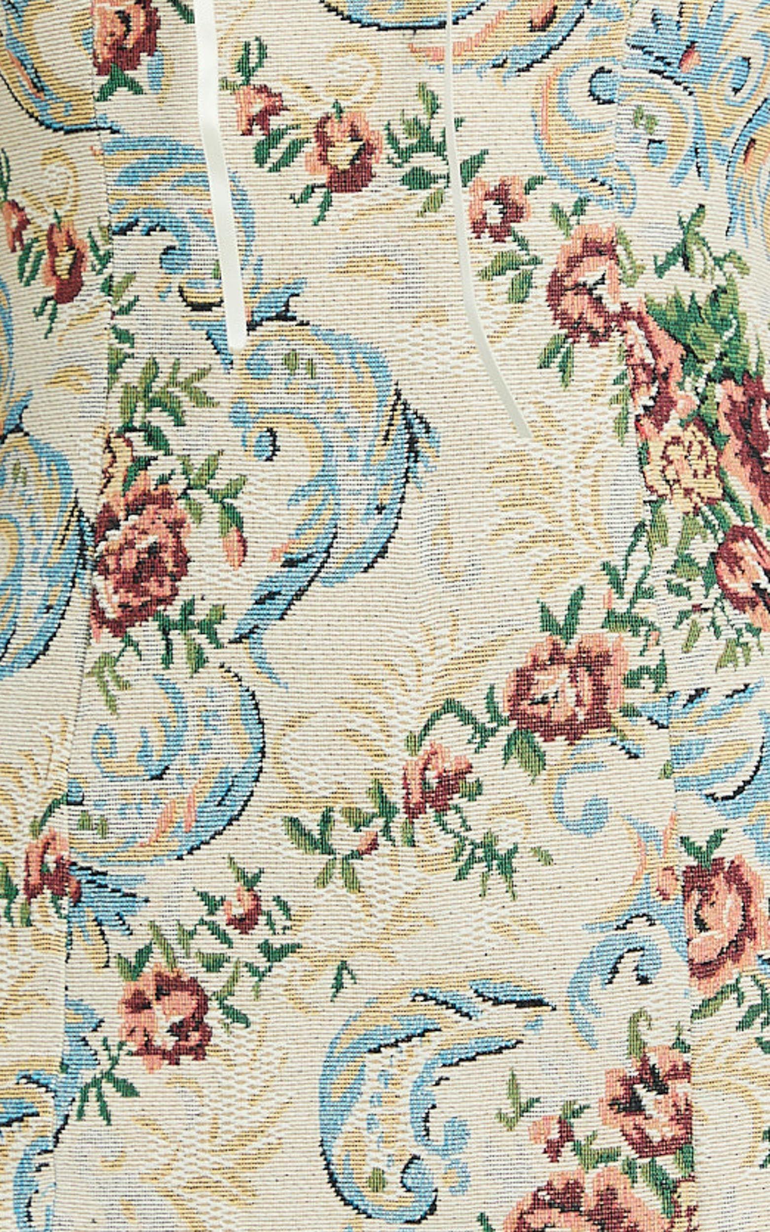 Dana Mini Dress - Jacquard Strapless Contrast Trim Bodycon Dress in Cream Product Image