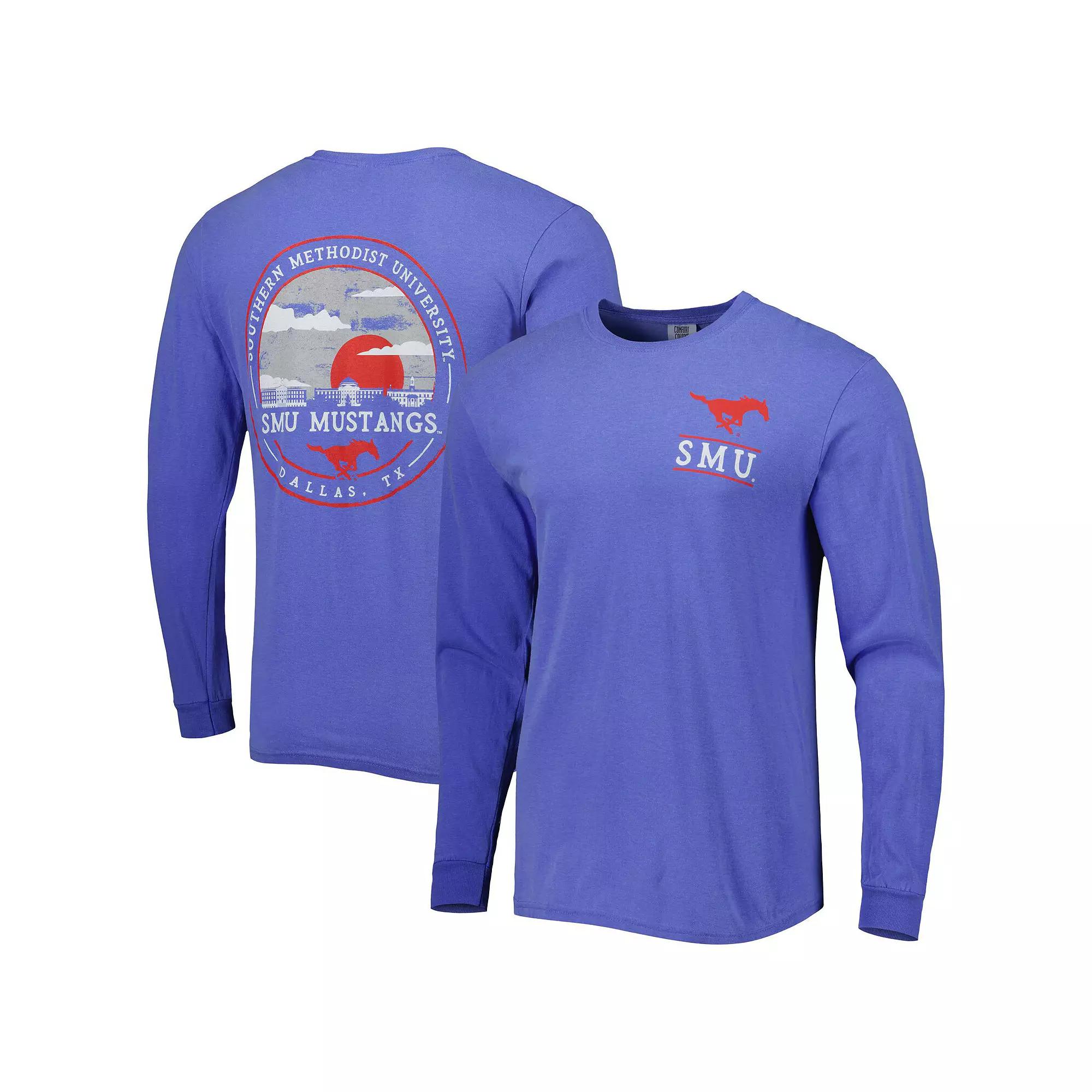 Men's Royal SMU Mustangs Circle Campus Scene Long Sleeve T-Shirt,  Product Image