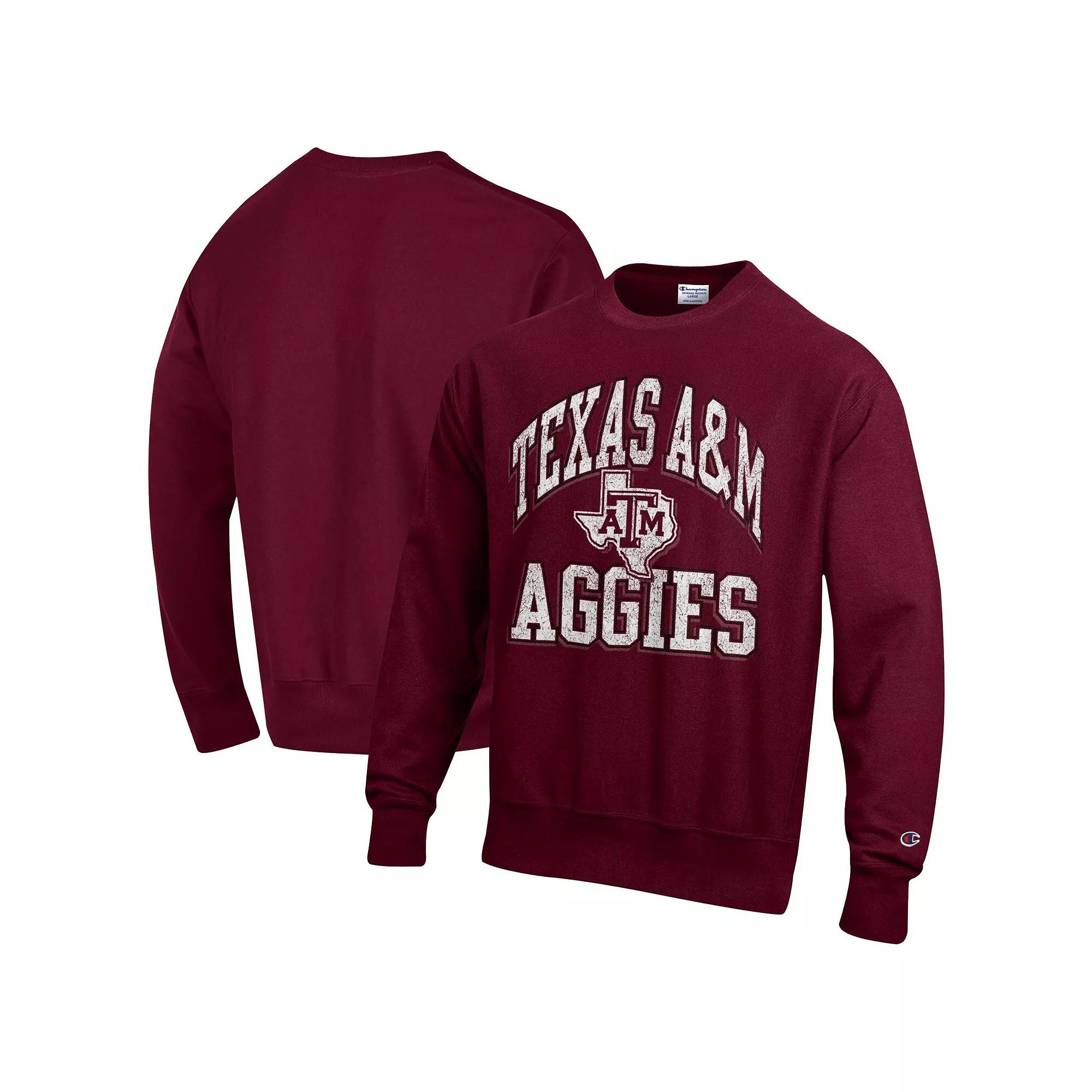 Men's Champion Maroon Texas A&M Aggies Vault Late Night Reverse Weave Pullover Sweatshirt, Size: 2XL, Red Product Image