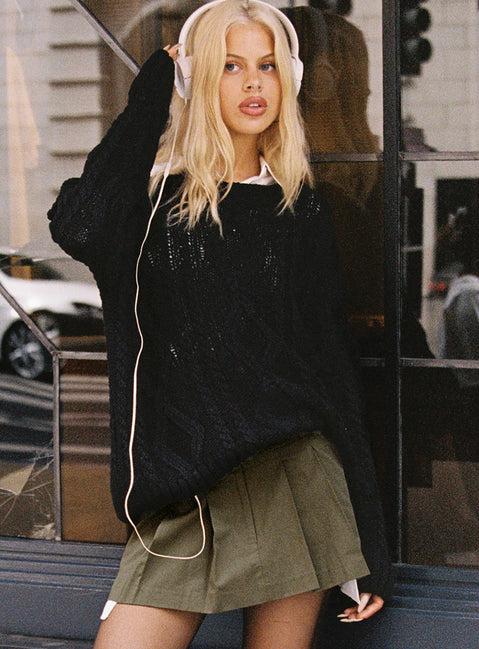 Anaya Oversized Sweater Black Product Image