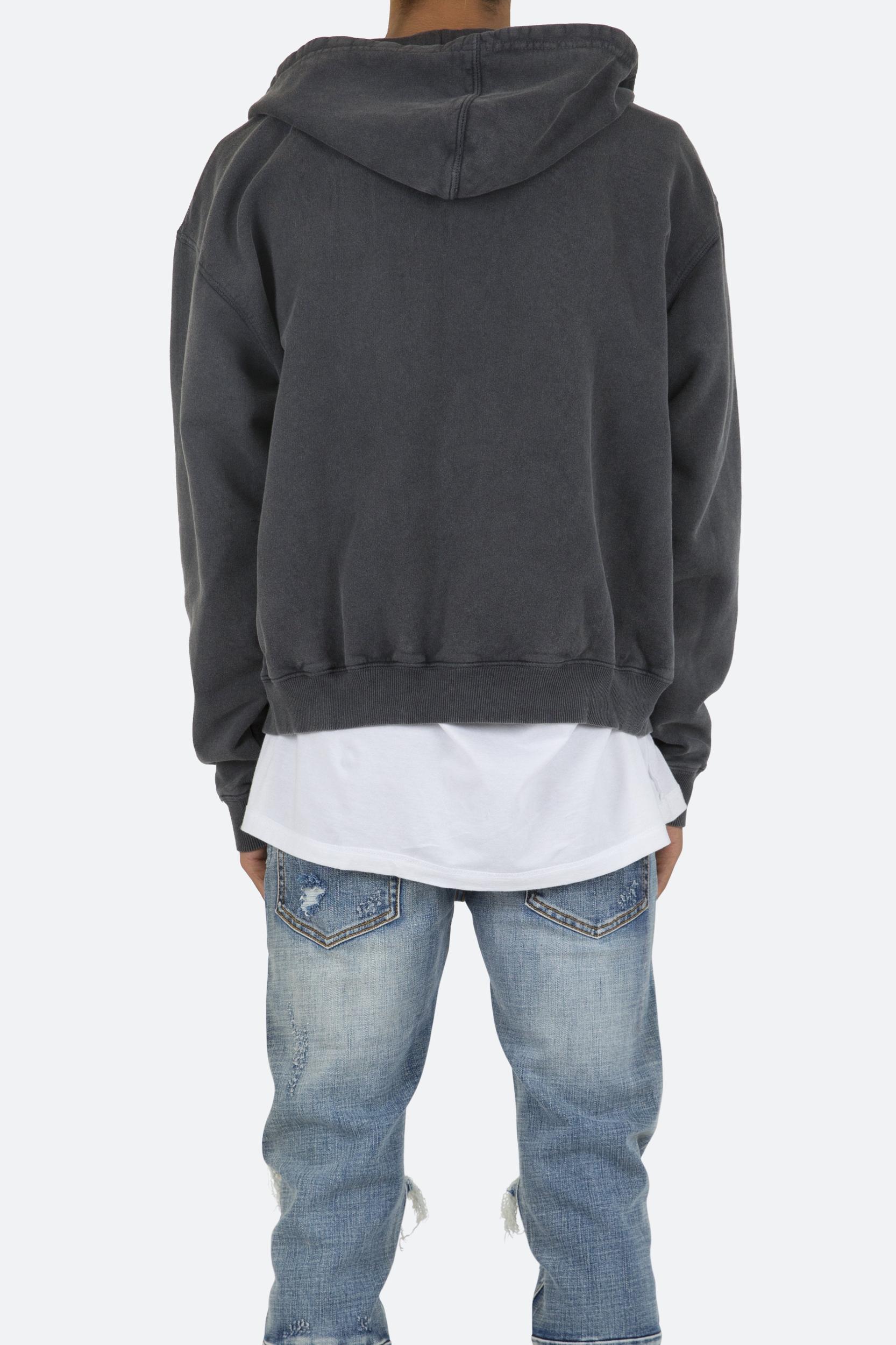 Basic Zip Up Hoodie - Vintage Black Male Product Image