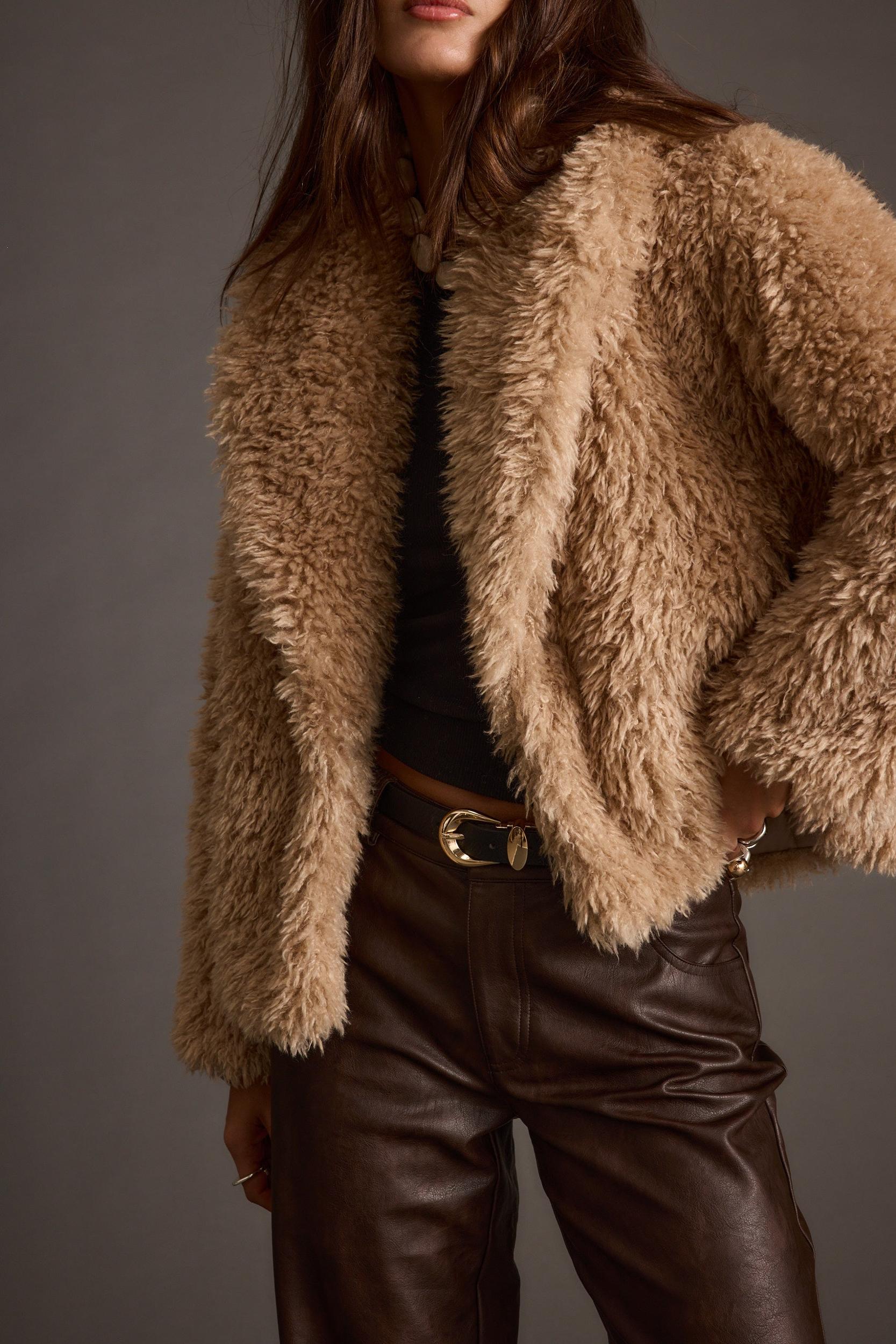 Suki Camel Shearling Coat Product Image