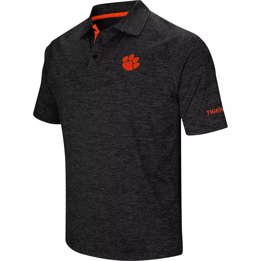 Men's Colosseum Black Clemson Tigers Down Swing Polo,  Product Image