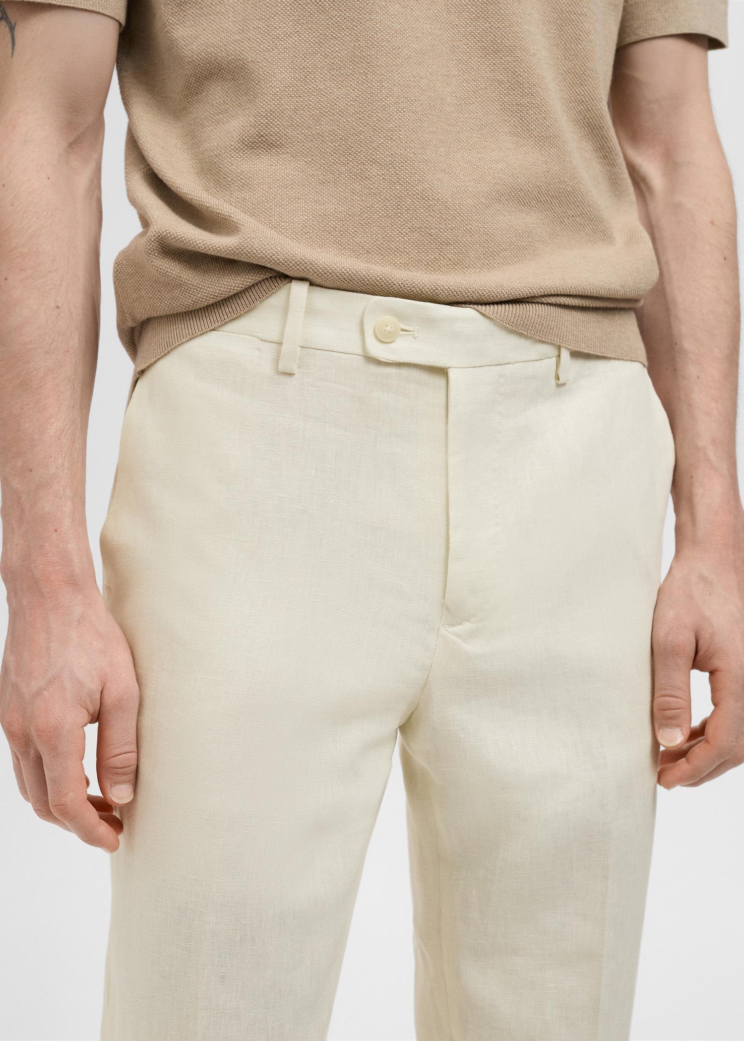 Amalfi 100% linen slim-fit suit pants - Men | MANGO USA Product Image