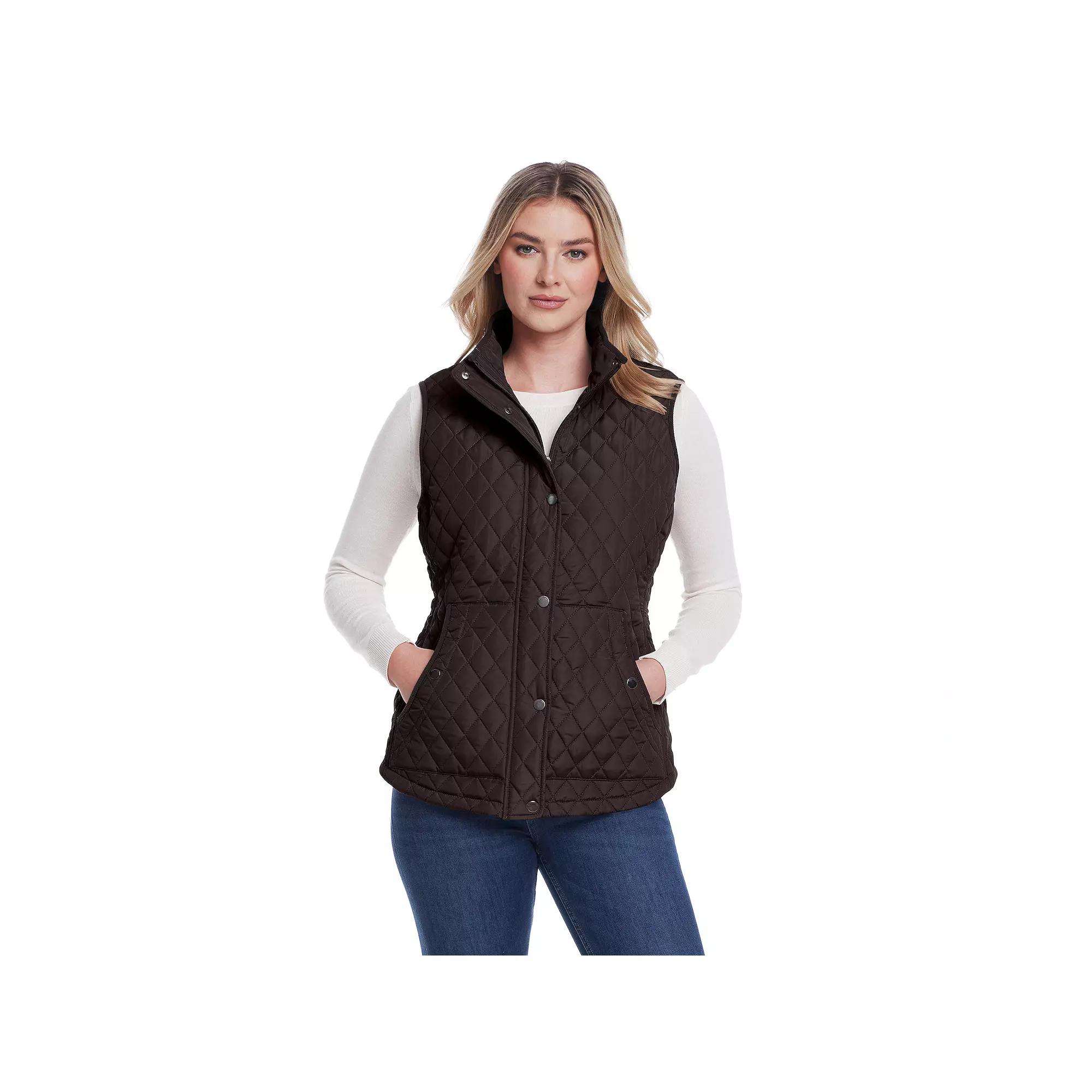 Women's Weathercast Corduroy Trimmed Quilted Vest,  Product Image