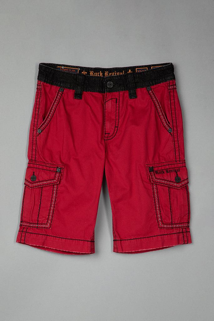 Red Cargo Shorts Male Product Image