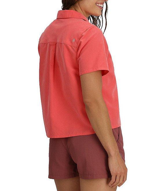 Royal Robbins Women's Desert Pucker Point Collar Short Sleeve Button Front Boxy Top Product Image