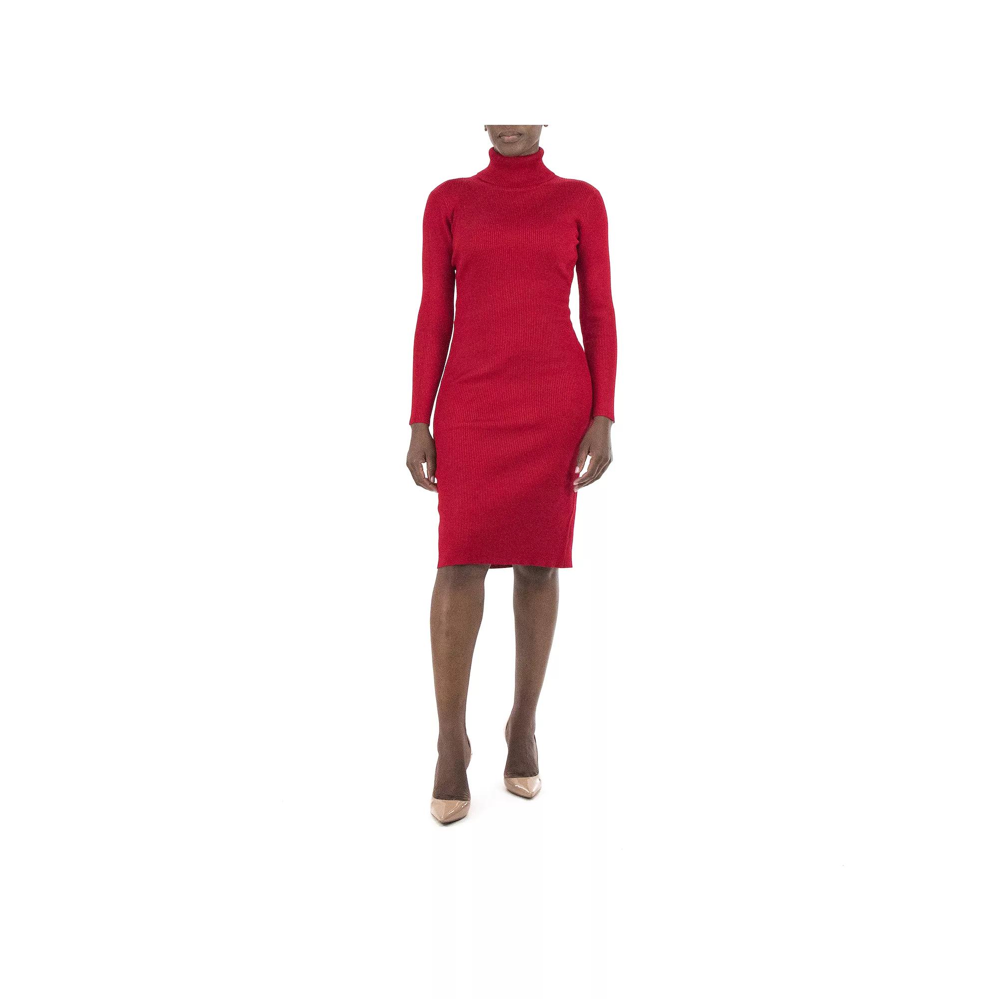 Women's Nina Leonard Midi Sheath Sweater Dress, Size: XL, Red Product Image