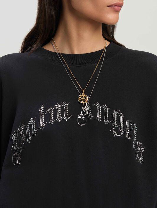 RHINESTONE CURVED LOGO D CREW BLACK - SI Product Image