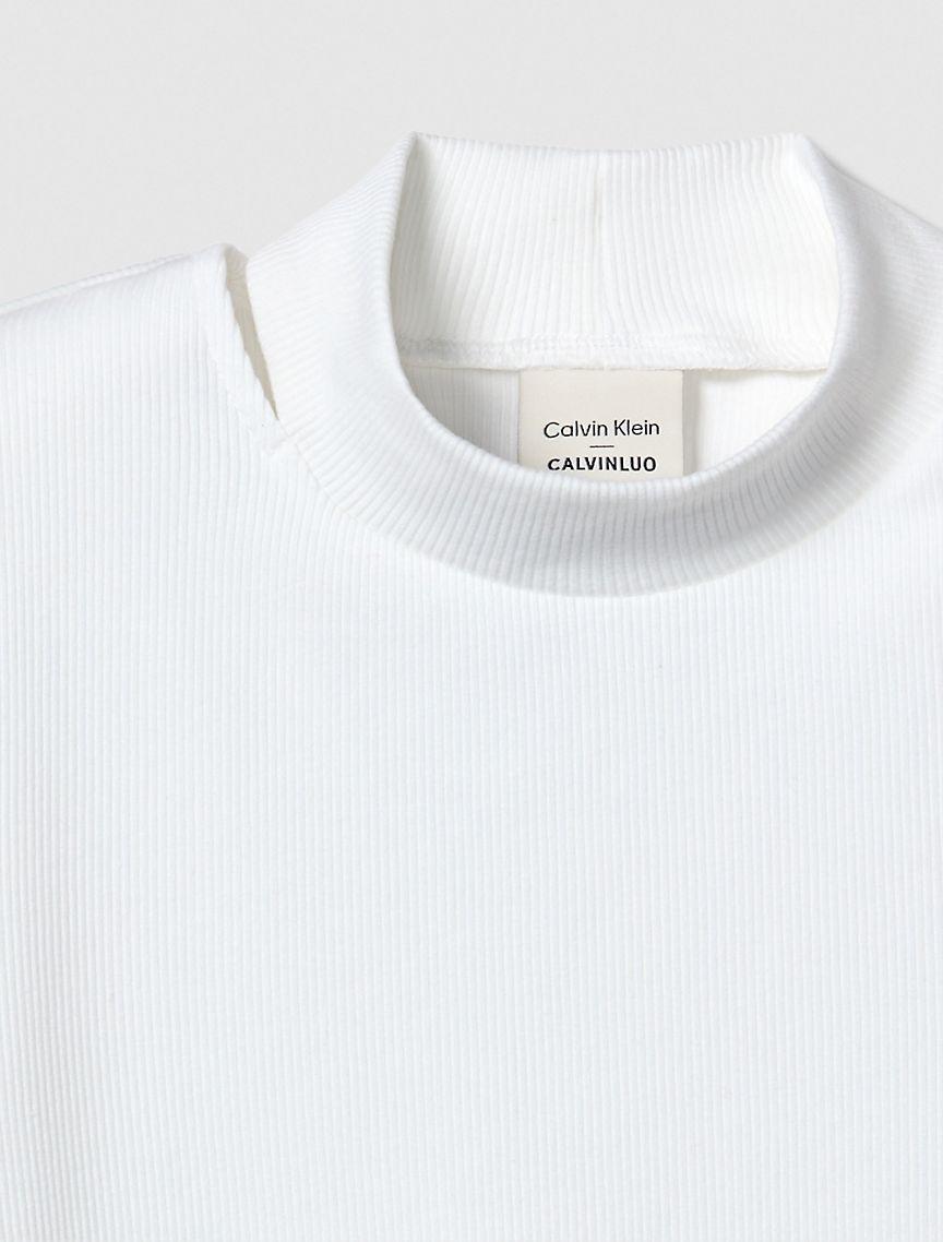 Cut Out Slim Crewneck T-Shirt Product Image