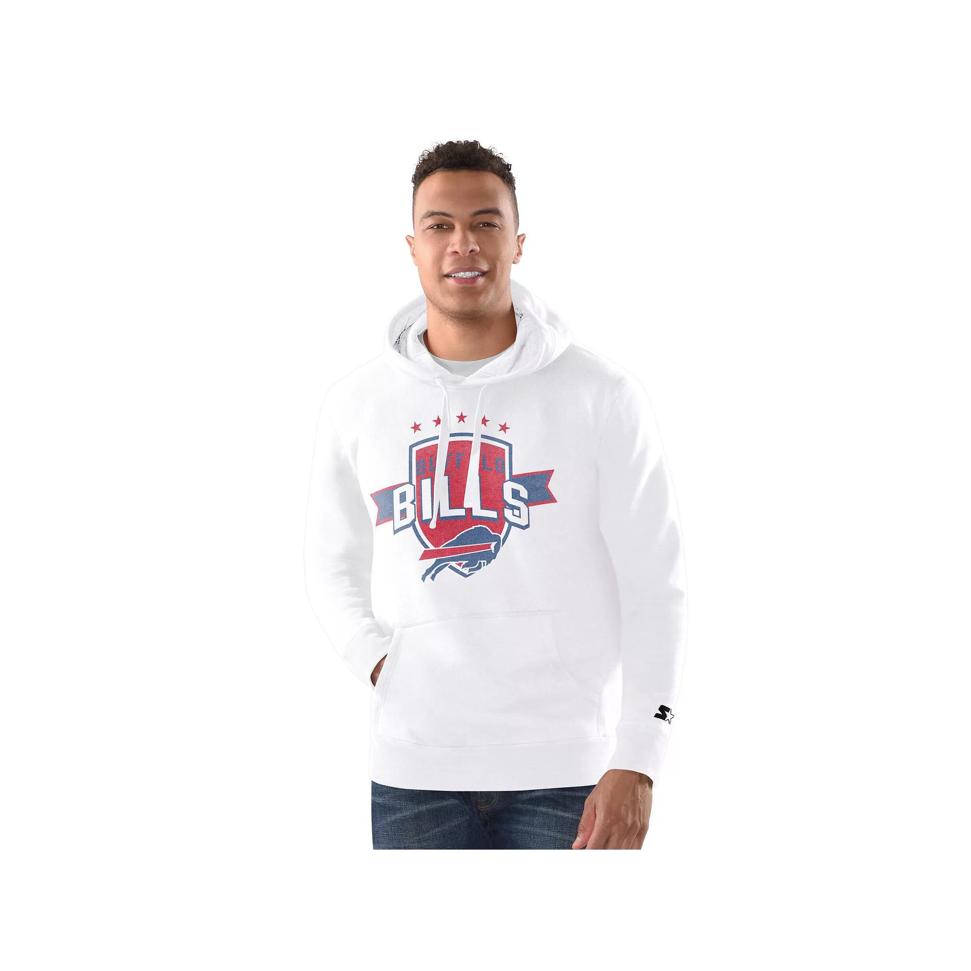 Men's Starter White Buffalo Bills Vintage Pullover Hoodie,  Product Image