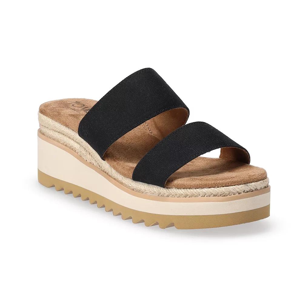 TOMS Lilo Platform Wedge Slip-On Women's Sandals, Size: 9.5, Black Product Image
