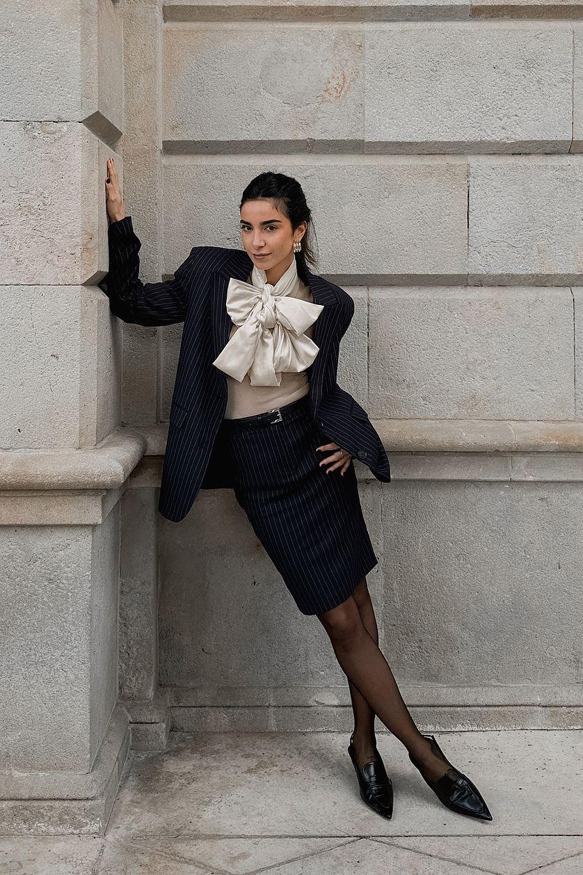 Woven Pencil Knee Length Skirt Product Image