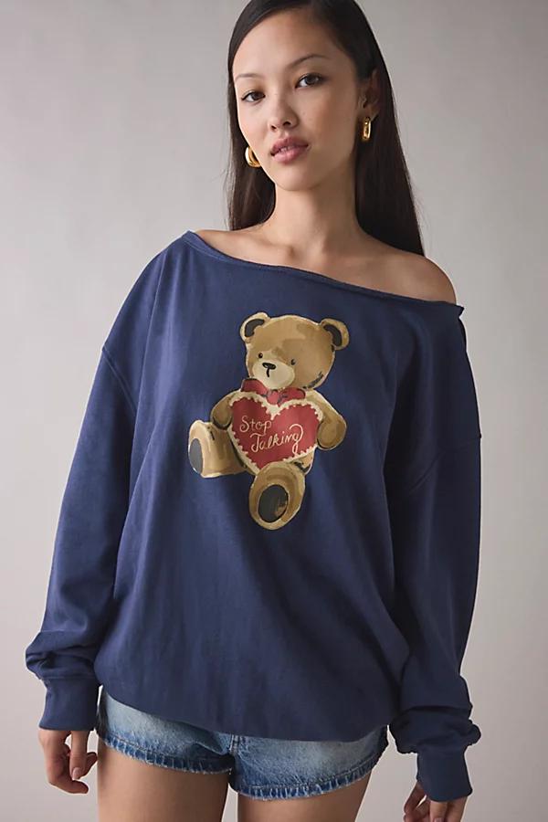BDG Jessa Graphic Off-The-Shoulder Pullover Top Womens at Urban Outfitters Product Image